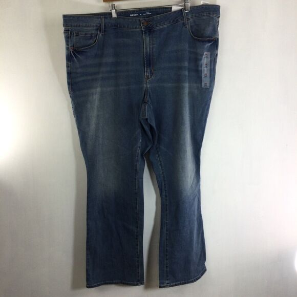 Old Navy Women Mid Rise Kicker Boot Cut Denim Jeans Willow Blue Plus Size 26 NWT - Picture 3 of 15